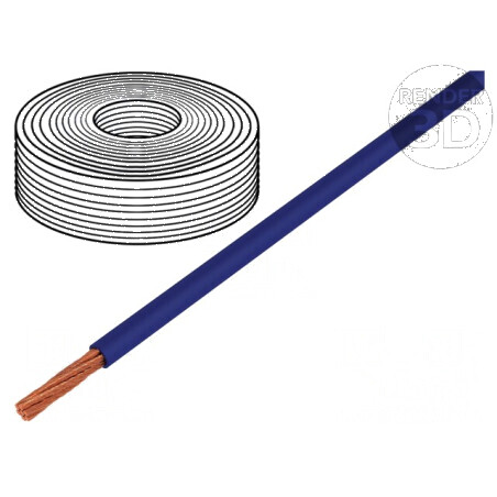 Cablu electric LifY 1x0,25mm² cu izolație din PVC albastru, 300V, rezistent la temperaturi între -15 și 80°C | Electronic-mag.ro
