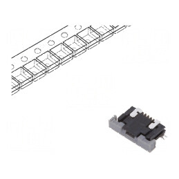 Conector FFC/FPC Orizontal cu 4 Contacte Superioare ZIF pentru Aplicații Electronice | Electronic-mag.ro | Componente Electronic