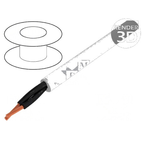 Cablu JZ-500 2x0,5mm² Neecranat, 300V/500V, Cu Litat Gri - Cabluri Electrice Profesionale | Electronic-mag.ro | Componente Elect