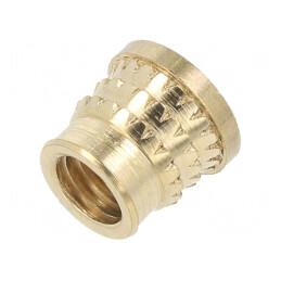 Adaos filetat din alamă M6, Lungime 7,7mm, pentru Plastic MULTISERT® - Accesorii de Montaj | Electronic-mag.ro | Componente Elec