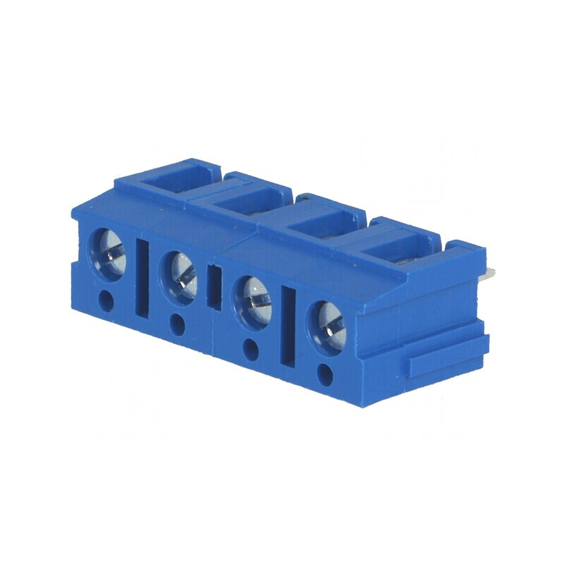 Regletă de conexiuni pentru PCB 90°, 4 piste, 7,5mm, 20A | Electronic-mag.ro | Componente Electronice
