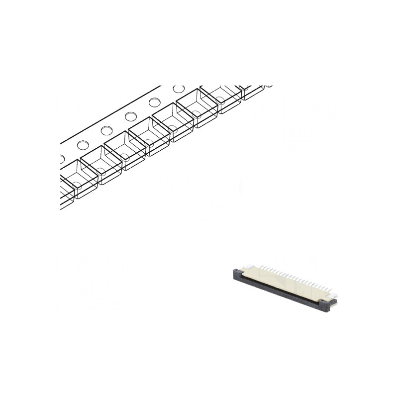 Conector FFC/FPC Orizontal 22 PIN ZIF SMT Cositorit cu Rezistență de 30mΩ | Electronic-mag.ro | Componente Electronice