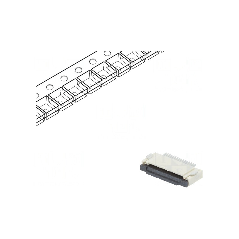 Conector FFC/FPC Orizontal 16 PIN ZIF SMT 500mA Cositorit - Componente Electronice | Electronic-mag.ro | Componente Electronice