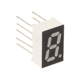 Afișaj LED 7 segmente 8mm 0,32, număr caracter 1, galben, 60mcd | Electronic-mag.ro | Componente Electronice