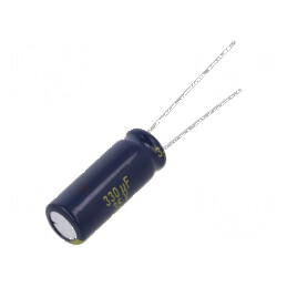 Condensator Electrolitic Low ESR THT 330uF 35VDC Ø8x20mm - Componentă Electronică de Înaltă Performanță | Electronic-mag.ro | Co