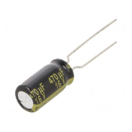 Condensator Electrolitic THT 470uF 16VDC Ø8x15mm, Raster 5mm - Componentă Electronică de Calitate | Electronic-mag.ro | Componen
