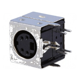 Conector DIN Mini Soclu Mamă PIN 4 THT Unghi 90° - Componentă Electrica Profesională | Electronic-mag.ro | Componente Electronic