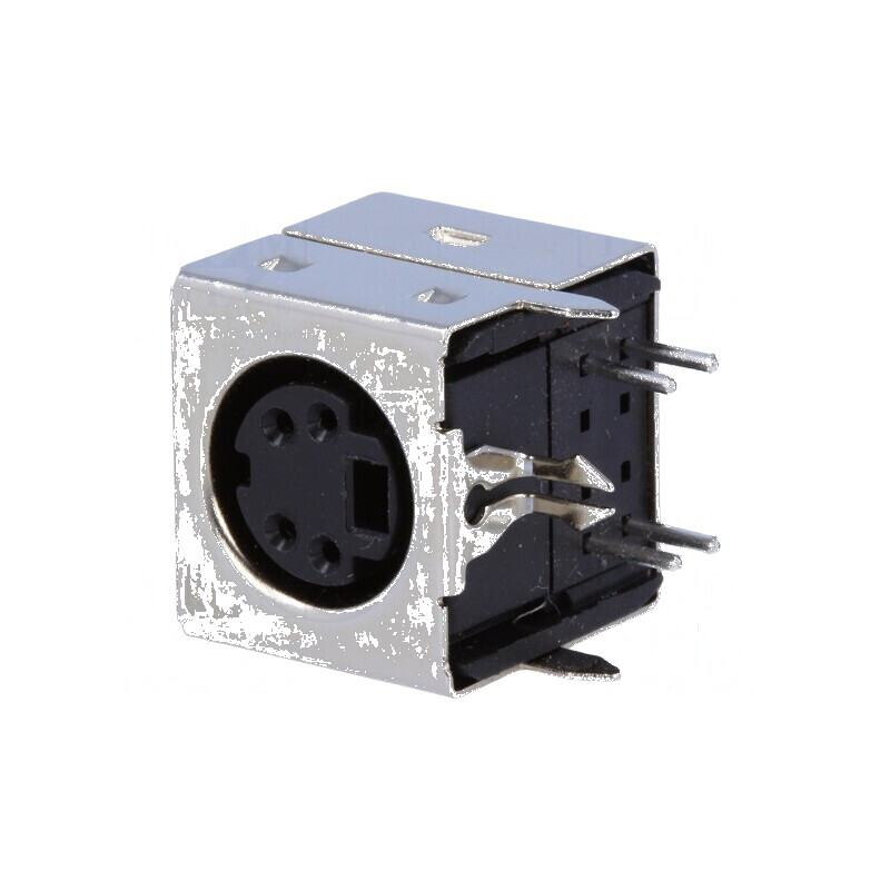 Conector DIN Mini Soclu Mamă PIN 4 THT Unghi 90° - Componentă Electrica Profesională | Electronic-mag.ro | Componente Electronic