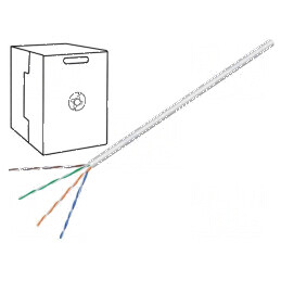 Cablu U/UTP 4x2x24AWG 6 litat CCA PVC gri, 305m, Øcablu 5,8mm - Cablu de rețea de înaltă performanță | Electronic-mag.ro | Compo