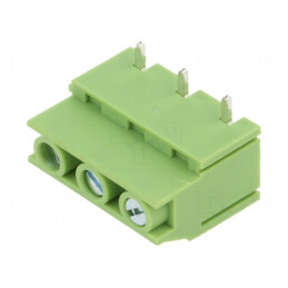 Regletă de conexiuni pentru PCB drept, 7,5mm, 3 piste, compatibilă cu plăci de circuit imprimat | Electronic-mag.ro | Componente