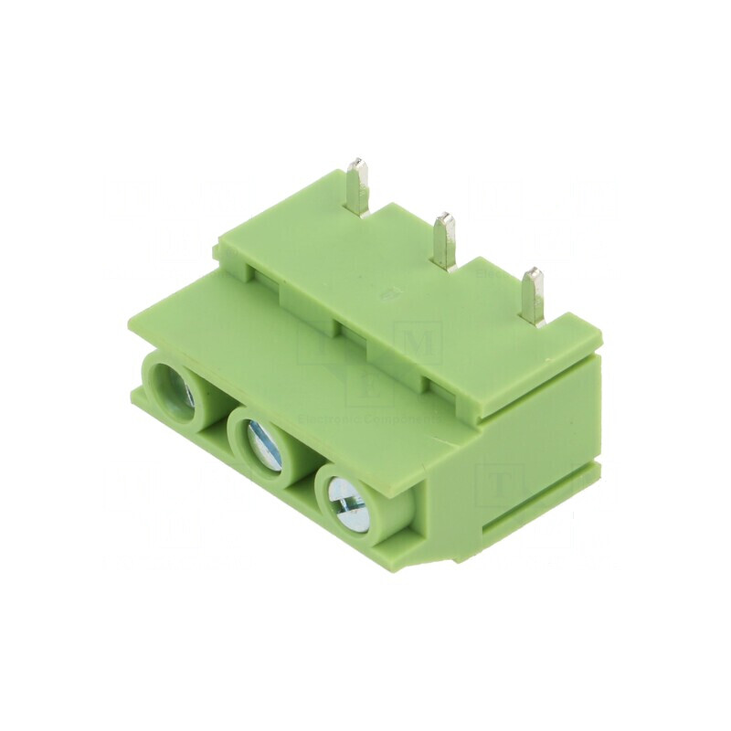 Regletă de conexiuni pentru PCB drept, 7,5mm, 3 piste, compatibilă cu plăci de circuit imprimat | Electronic-mag.ro | Componente