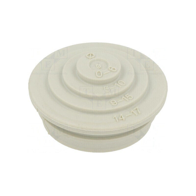 Manșon elastomer termoplastic TPE gri deschis pentru cablu Ø 0-17mm | Electronic-mag.ro | Componente Electronice