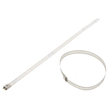 Colier de strângere din oțel natural, dimensiuni L: 250mm, W: 7mm, capacitate 445N | Electronic-mag.ro | Componente Electronice
