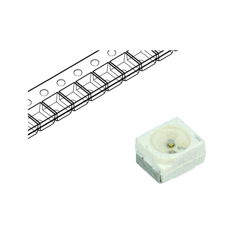 LED SMD 1312 PLCC2 Verde 2240-2800mcd 3.4x3x1.7mm 120° 50mA - Iluminare Eficientă | Electronic-mag.ro | Componente Electronice