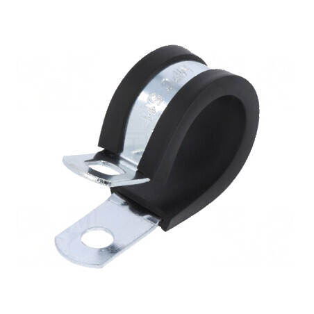 Clipsuri Øbuclă din oțel pentru montaj - Dimensiuni 20,6÷22,2mm, Lățime 13mm, ØOrificiu montaj 6,5mm | Electronic-mag.ro | Compo