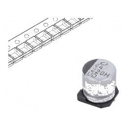 Condensator Electrolitic SMD 220µF 50V DC Ø10x10mm ±20% 5000h - Componentă Electronică de Înaltă Calitate | Electronic-mag.ro | 