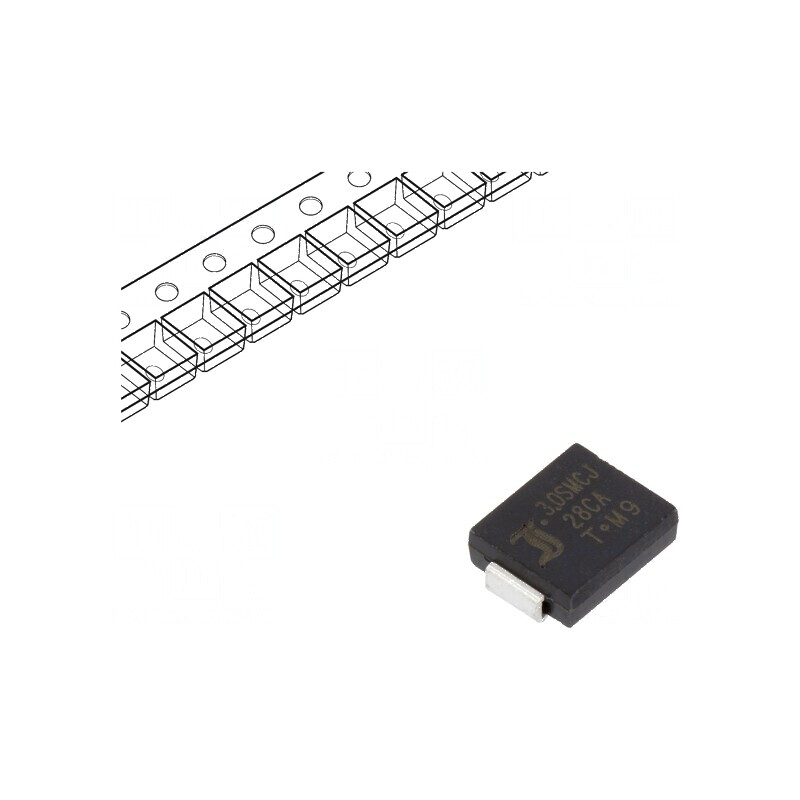 Diodă TVS Bidirecțională 3kW 31,1-34,5V 66A ±5% SMC - Protecție Supremă pentru Circuitele Electrnice | Electronic-mag.ro | Compo