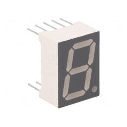 Afișaj LED cu 7 segmente 14,2mm 0,56" Nr. car: 1 roșie anodizată | Electronic-mag.ro | Componente Electronice