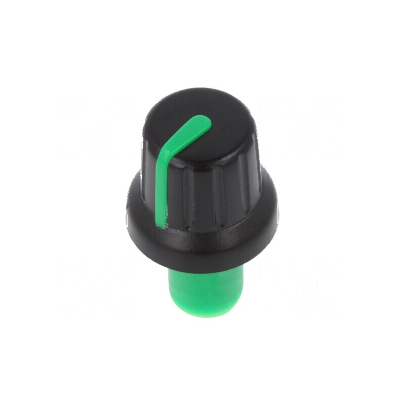 Buton rotativ cu indicator ABS Ø6mm, dimensiuni Ø16x14,4mm, culoare neagră | Electronic-mag.ro | Componente Electronice