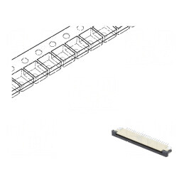 Conector FFC/FPC Orizontal 24 PIN ZIF SMT Cositorit 30mΩ - Soluție Profesională de Conectivitate | Electronic-mag.ro | Component