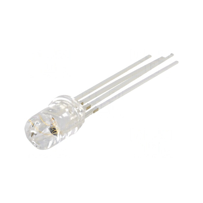 LED 5mm RGB Convex cu Unghi de 30° - Interval de Temperatură: -30 până la 85°C, Set de 4 bucăți | Electronic-mag.ro | Componente