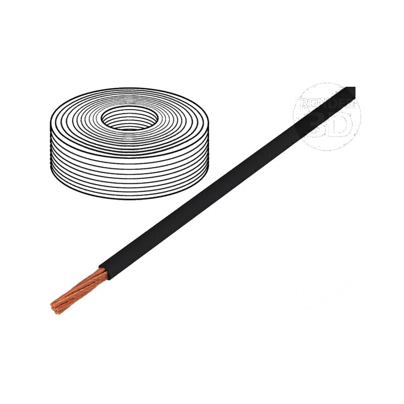 Cablu LifY 1x0,25mm² litat cu PVC negru, 300V, temperatură operare -15 până la 80°C | Electronic-mag.ro | Componente Electronice