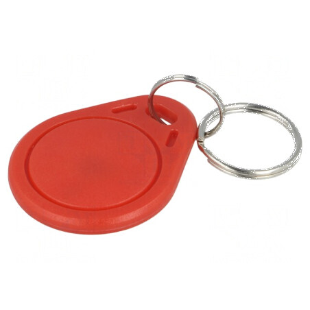 Breloc RFID ISO/IEC14443-3-A din plastic roșu, frecvență 13,56MHz, pentru acces securizat | Electronic-mag.ro | Componente Elect