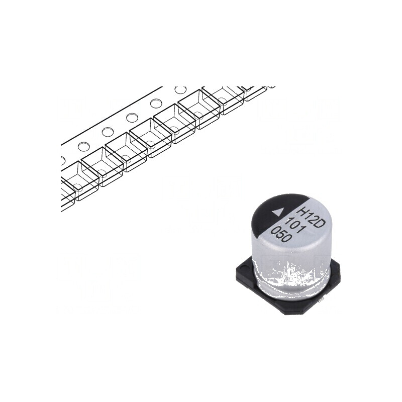 "Condensator Electrolitic SMD 100uF 50VDC Ø10x10,5mm 2000h - Componente Electronice de Înaltă Performanță" | Electronic-mag.ro |