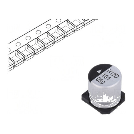 "Condensator Electrolitic SMD 100uF 50VDC Ø10x10,5mm 2000h - Componente Electronice de Înaltă Performanță" | Electronic-mag.ro |