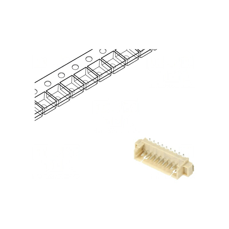 Conector cablu-placă soclu tată 1,25mm PIN 9 SMT 250V 1A - Componentă electronică profesională | Electronic-mag.ro | Componente 