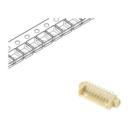 Conector cablu-placă soclu tată 1,25mm PIN 9 SMT 250V 1A - Componentă electronică profesională | Electronic-mag.ro | Componente 