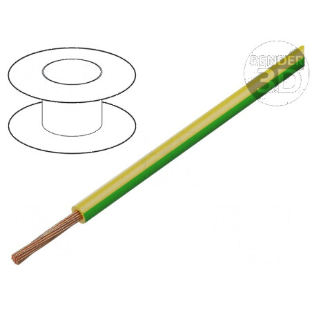 Cablu electric FLRY-A 1x0,75mm² litat cu cupru, izolație PVC galben-verde, 60V, 100m | Electronic-mag.ro | Componente Electronic
