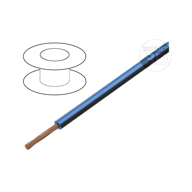 Cablu FLRY-B 1x0,75mm² Litat Cu PVC Albastru-Negru, 60V, 100m - Conductor Electric pentru Aplicatii Diverse | Electronic-mag.ro 