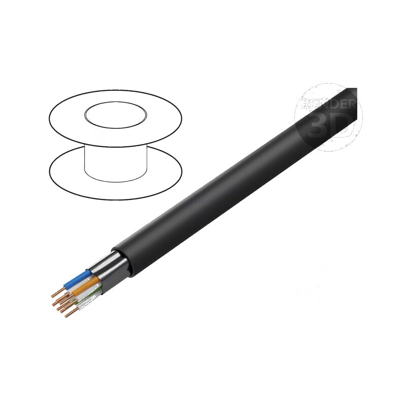 Cablu F/UTP 4x2x24AWG 5e pentru exterior, sârmă CCA PE, lungime 100m, negru | Electronic-mag.ro | Componente Electronice