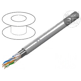 Cablu F/UTP 4x2x24AWG CCA PVC gri, 305m, Ø6,2mm - Sârmă de înaltă calitate pentru rețele de date | Electronic-mag.ro | Component