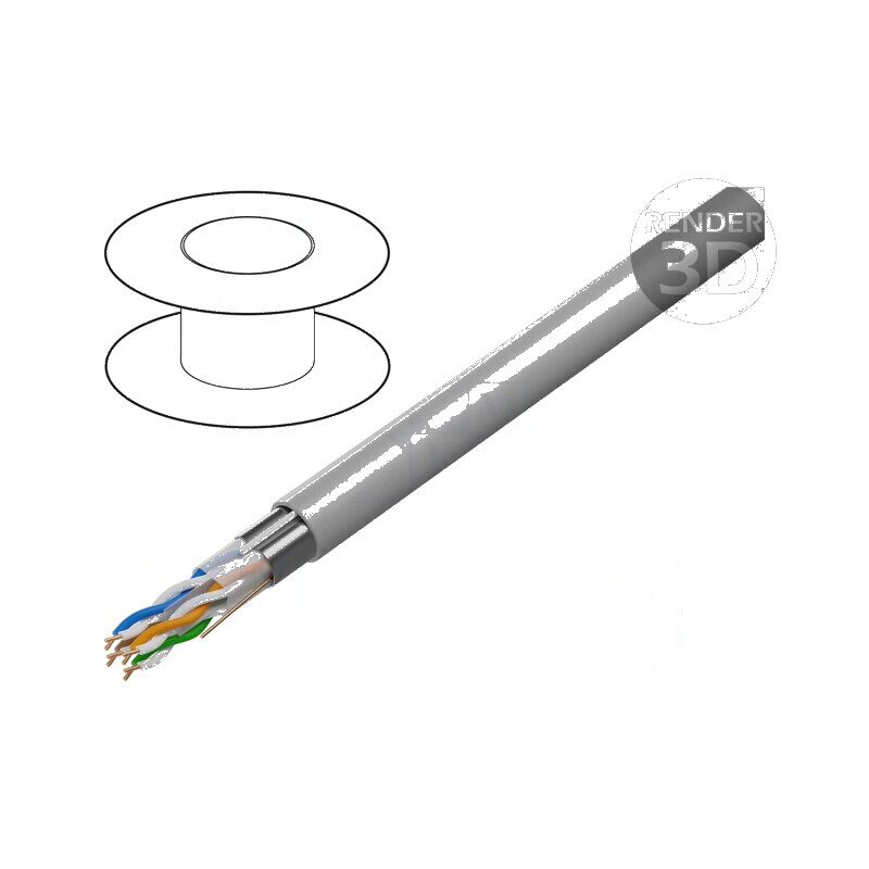 Cablu F/UTP 4x2x24AWG CCA PVC gri, 305m, Ø6,2mm - Sârmă de înaltă calitate pentru rețele de date | Electronic-mag.ro | Component