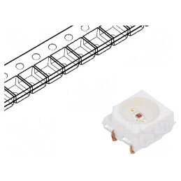 LED SMD 3528 PLCC4 Roșie 560-1400mcd 3.5x2.8x1.9mm 120° 50mA - Lumină de Înaltă Intensitate pentru Iluminat Decorativ și T | Ele
