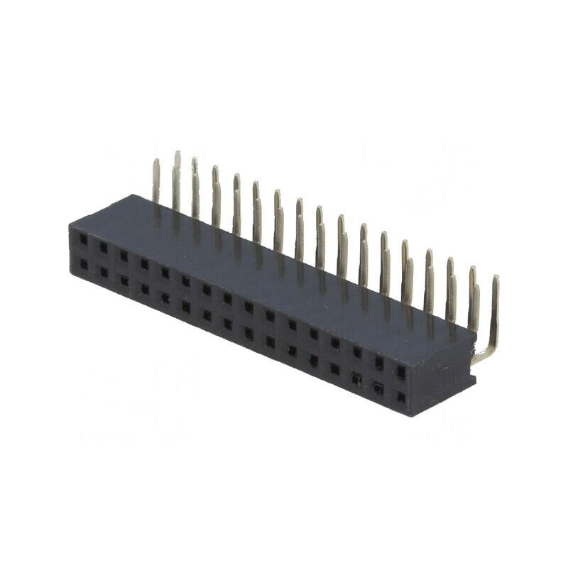 Conector şiruri pini soclu mamă 32 pini unghi 90° 2,54mm | Electronic-mag.ro | Componente Electronice
