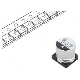 Condensator electrolitic SMD 220uF 25VDC Ø10x10,5mm 2000h pentru circuite electronice | Electronic-mag.ro | Componente Electroni