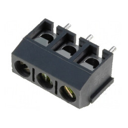 Regletă de conexiuni pentru PCB în unghi de 90°, 5mm, 3 piste, 2,5mm² | Electronic-mag.ro | Componente Electronice