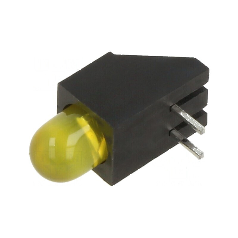 LED galben 4,85mm 20mA 60° 2,1÷2,5V în carcasă - Nr. diode: 1 | Electronic-mag.ro | Componente Electronice