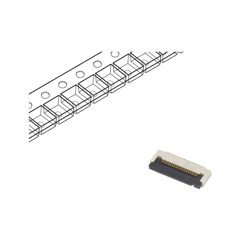 Conector FFC/FPC orizontal 18 PIN ZIF SMT 50V 0,4A -25÷85°C | Electronic-mag.ro | Componente Electronice