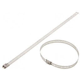 Colier de strângere din oțel natural, L: 225mm, W: 7mm, 445N | Electronic-mag.ro | Componente Electronice