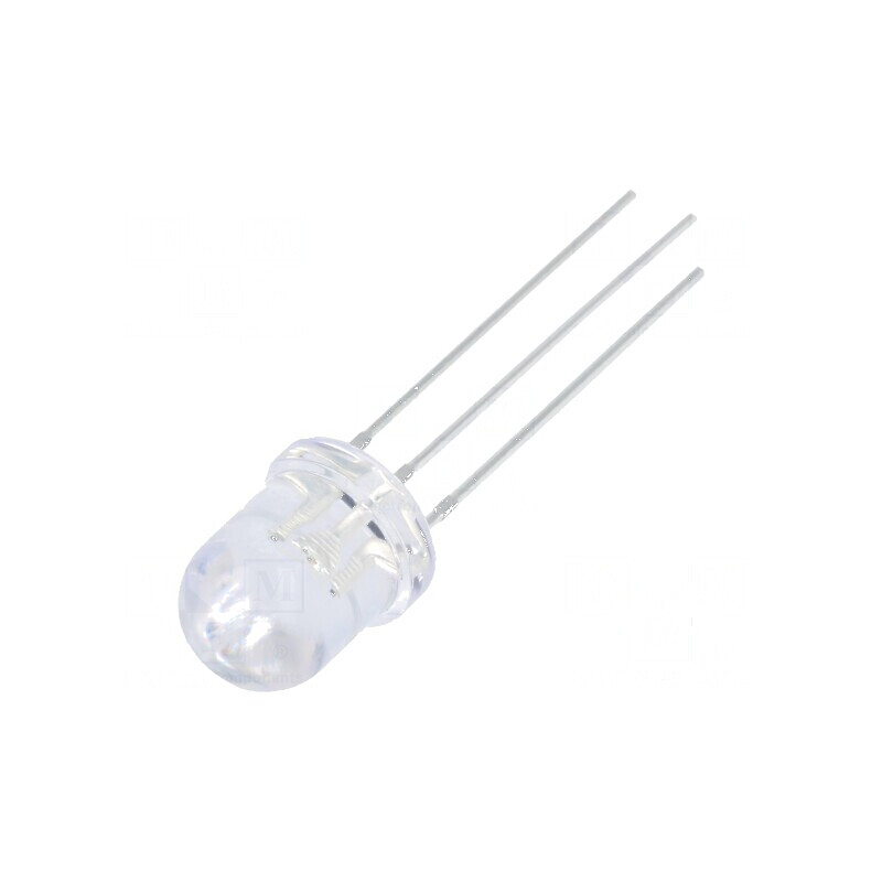 LED 7,8mm roșie/verde 30° cu parte frontală convexă - Nr. term: 3 | Electronic-mag.ro | Componente Electronice