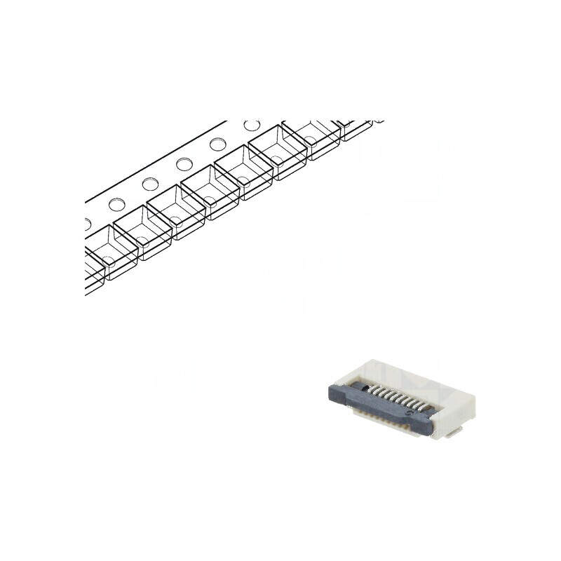Conector FFC/FPC orizontal 10 PIN ZIF SMT 500mA cositorit pentru montaj electronic | Electronic-mag.ro | Componente Electronice