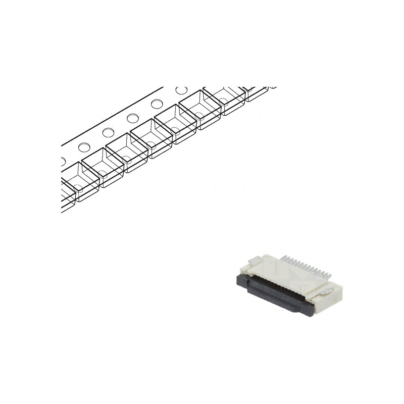 Conector FFC/FPC orizontal 14 PIN ZIF SMT 500mA cositorit | Electronic-mag.ro | Componente Electronice