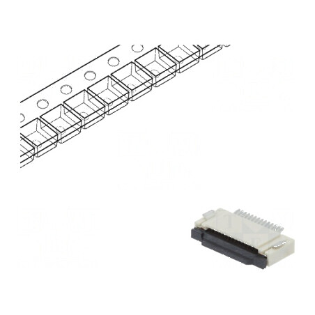 Conector FFC/FPC orizontal 14 PIN ZIF SMT 500mA cositorit | Electronic-mag.ro | Componente Electronice