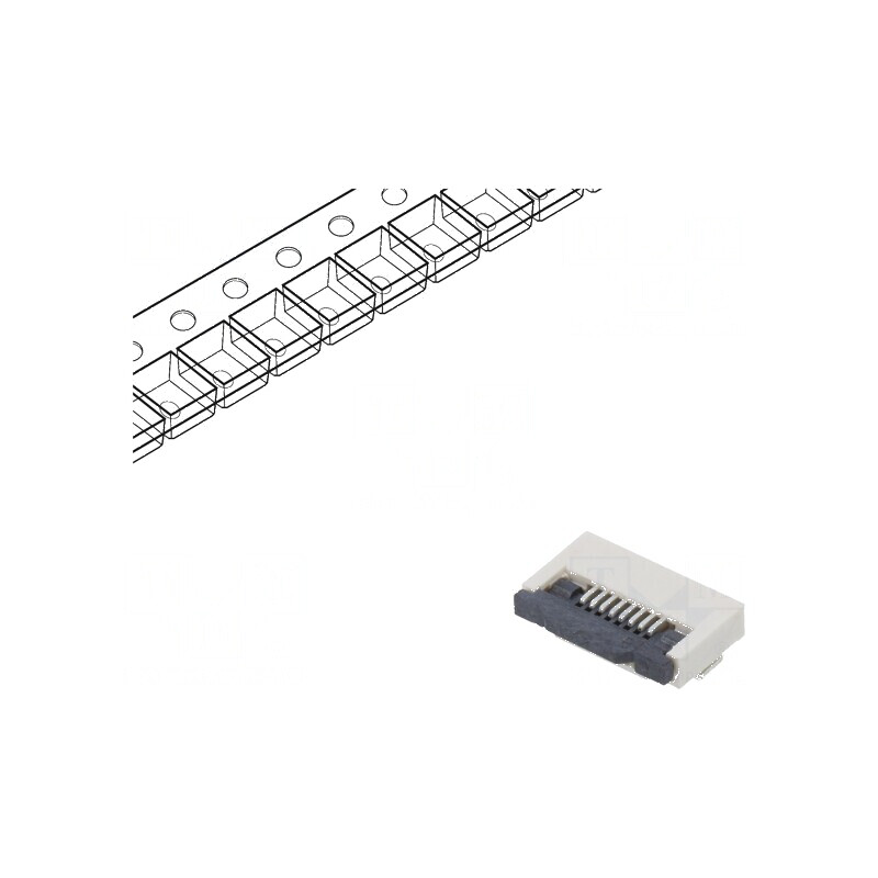 Conector FFC/FPC orizontal PIN 8 ZIF SMT 500mA cositorit pentru conectivitate electronică | Electronic-mag.ro | Componente Elect