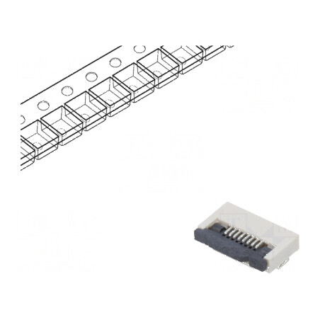 Conector FFC/FPC orizontal PIN 8 ZIF SMT 500mA cositorit pentru conectivitate electronică | Electronic-mag.ro | Componente Elect