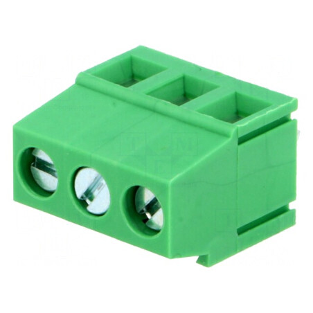 Regletă de conexiuni pentru PCB 90° 5mm, 3 piste, 2,5mm² | Electronic-mag.ro | Componente Electronice